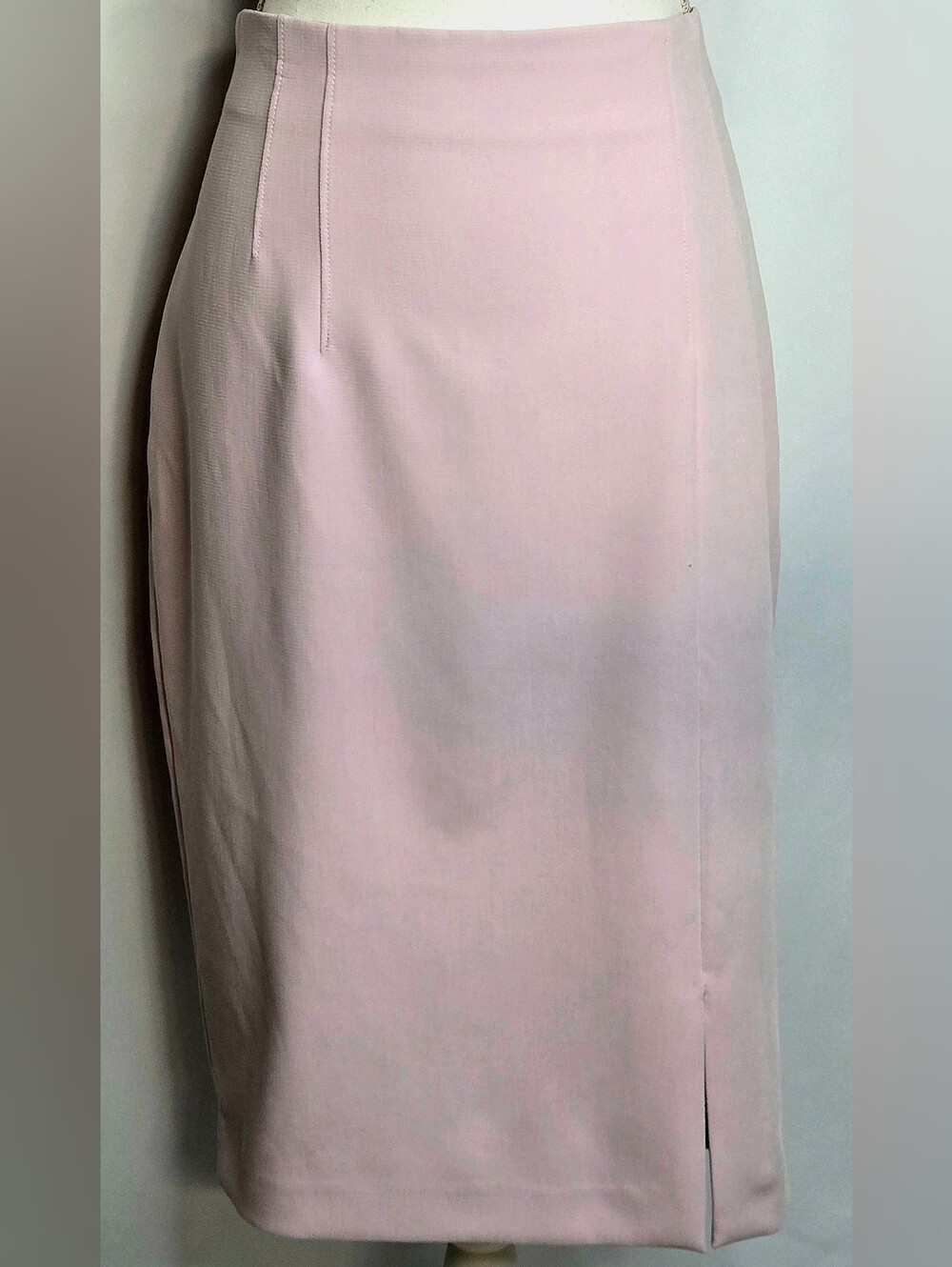 WHBM Lavender Lilac Satin Lined Career Pencil Midi Skirt Slit Size 12 NWOT